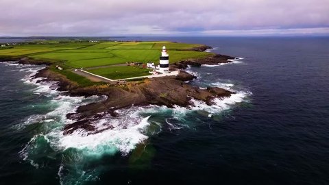 Aerial video of Hook Head Lighthouse Co. Wexford Ireland