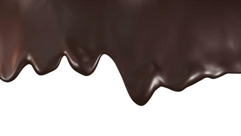 Chocolate stream isolated on white background
