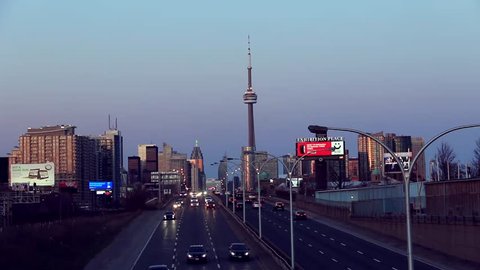 TORONTO - APRIL 7, 2017: Gardiner Expressway is one of the busiest highways in Toronto 