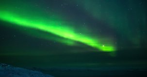 Northern lights. Aurora Borealis nature landscape at night