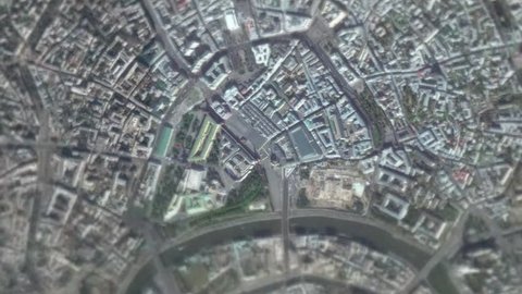Zooming Moscow and Kremlin from space