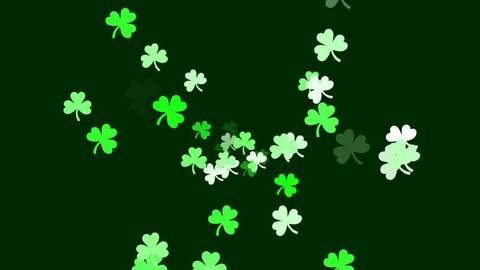 Clovers continuously shoot towards the screen, as if we're flying through an Irish dream. (High Definition 1080p) Stock Video
