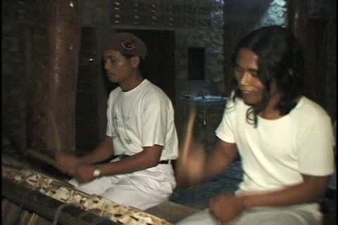 Sumatra, Indonesia - September 1999: Traditional "Batak" tribal dance for tourists
