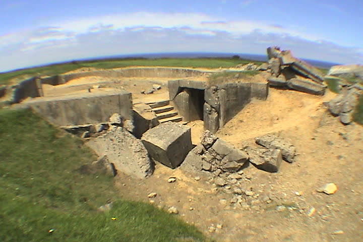 Normandy, France - June 2003: German fortifications at Point Du Hoc.