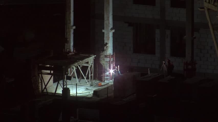 The night crew of builders working on object | Shutterstock HD Video #26293949