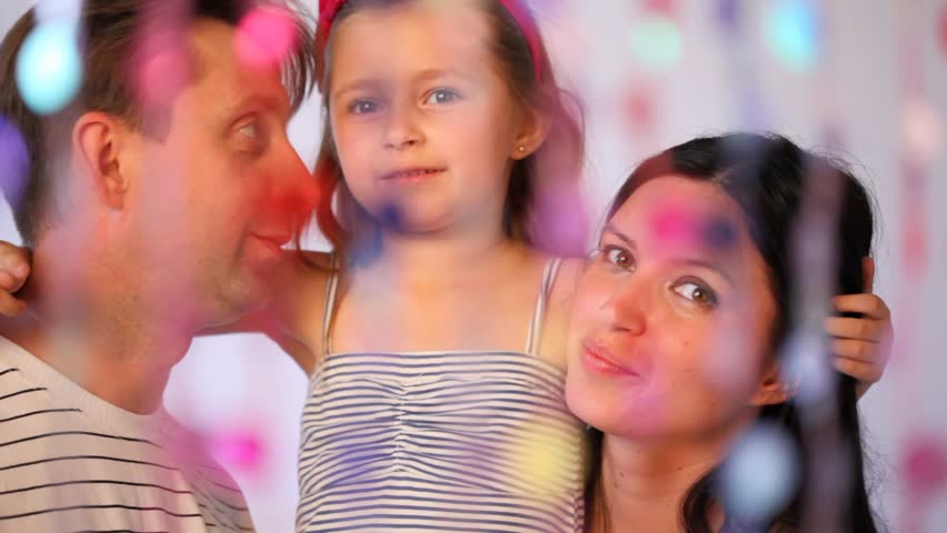 Daughter Embraces Father And Mother Stock Footage Video 100 Royalty