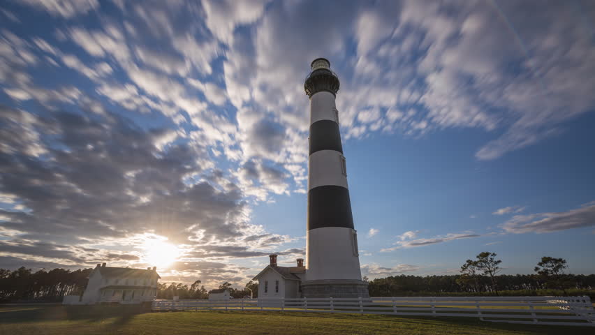 Bodie Island Lighthouse sunset time lapse 