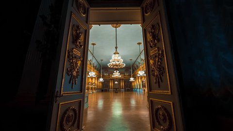 SAINT PETERSBURG, RUSSIA - FEB, 2017: Hermitage Emblem or Armorial Hall which occupies area of 600 square meters was designed by Stasov. Hall was used for official receptions