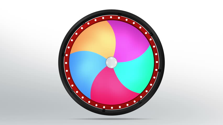  3D Illustration of  lucky spin represent the wheel of fortune concept. Three dimensional wheel graphic for use in game animation. include alpha mask.