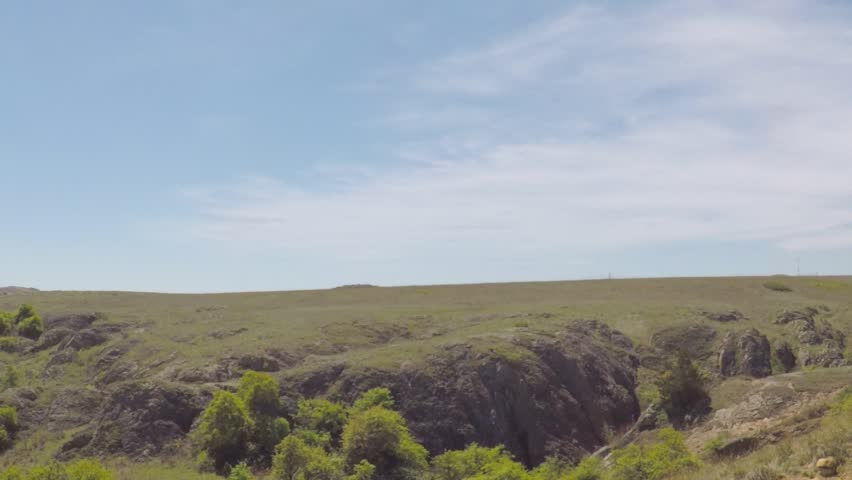 Wichita Mountains  Wildlife Refuge. Oklahoma, USA - April 8, 2017. POV. Point of view - driving through Wildlife Refuge. 