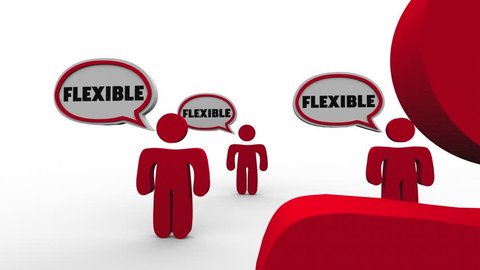 Flexible People Speech Bubbles Employee Customer Flexibility 3d Animation