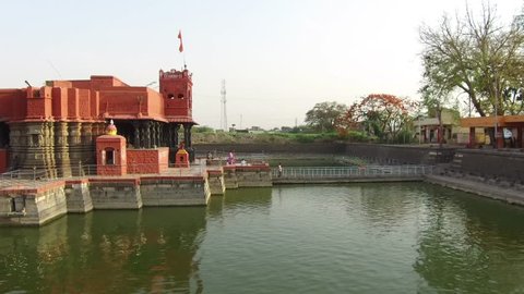 BEED, INDIA - April 17, 2017: Lord Kankaleshwar Temple, Beed, Maharashtra, India, Southeast, Asia.