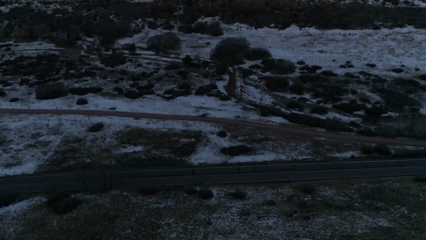 Garden of the Gods Pikes Peak Sunrise Aerial 4K