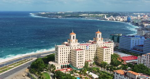 Aerial shot of Hotel Nacional de Cuba, Havana, Cuba