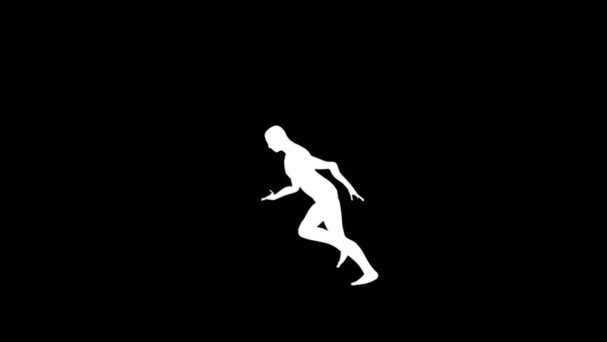 Silhouette of a slow motion runner ,you can use it as a matte 