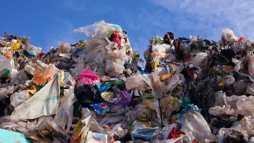 Waste heaps at the dump. Close up.4K. | Shutterstock HD Video #26402855