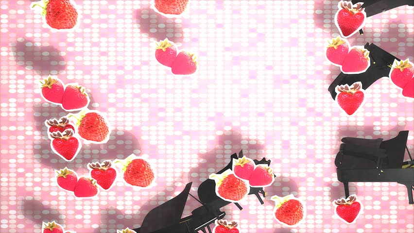 Fun background theme. fruit and pianos. 