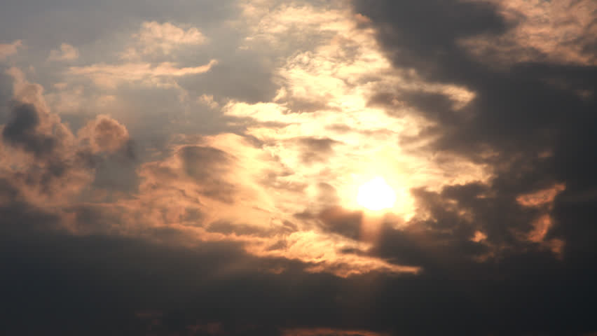 Heavenly sky time lapse with clouds and setting sun | Shutterstock HD Video #26424230