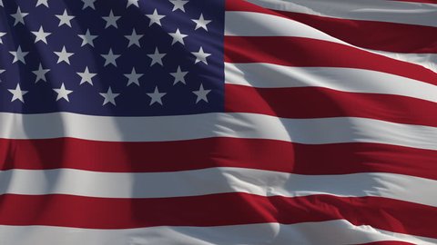 American flag: seamless loop animation (full screen)