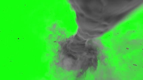 Tornado Storm Hurricane Debris Top Green Screen 3D Rendering Animation