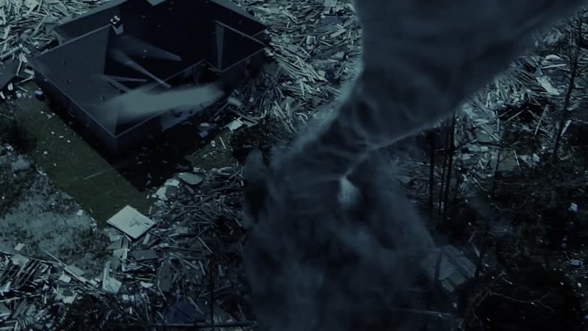 Tornado Storm Hurricane Debris Top Animated Background 3D Rendering Animation