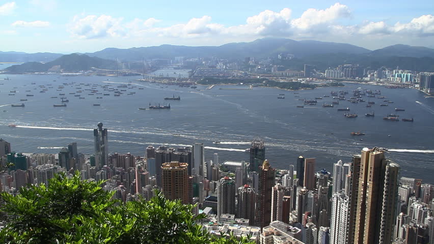 Hong Kong skyline Panorama - Central District, Victoria Harbor, Victoria Peak,