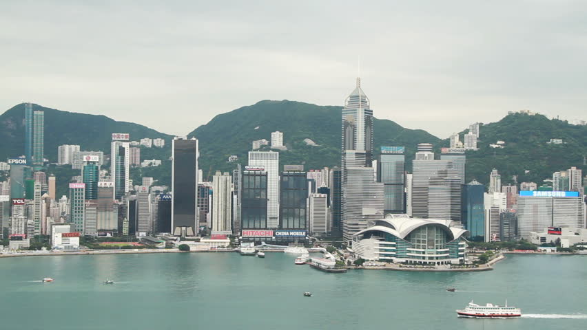 HONG KONG - MARCH 25: Hong Kong Island and Victoria Harbour at early morning on