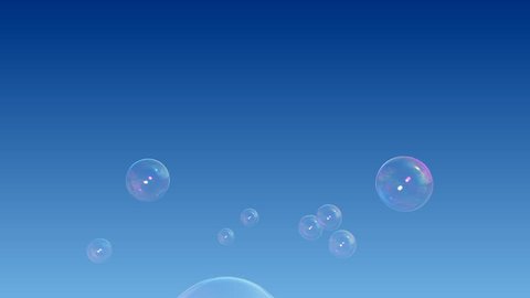 Bursting Soap Bubbles on a blue gradient
