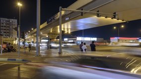 Traffic Movement Time lapse in an Interchange in Sharjah, 