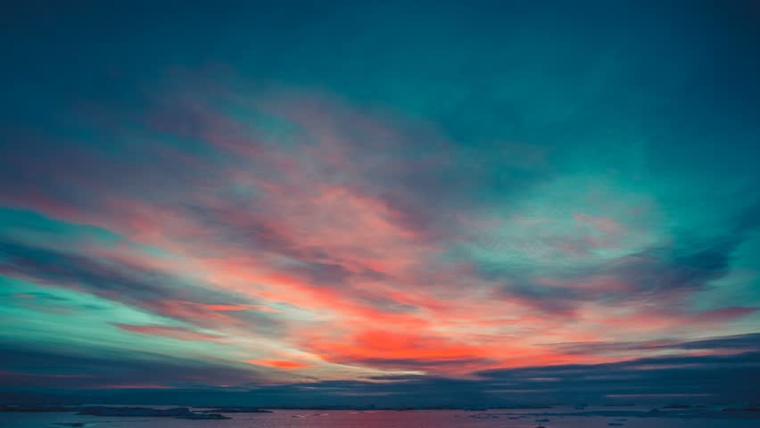 Antarctic Nature Beautiful Colorful Sunset Stock Footage Video 100 Royalty Free Shutterstock