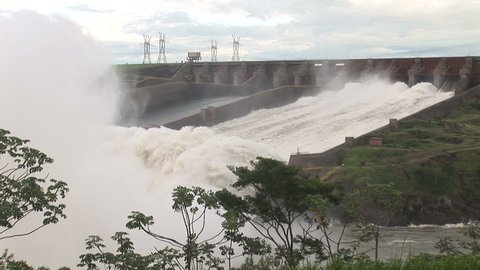 View on the Itaipu Dam in Foz do Iguacu, Brazil
