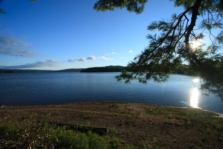 Time Lapse at Dusk, Sunset over a Wilderness Lake