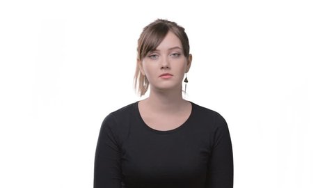 Bored woman with unhappy face
