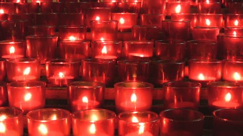 Lots of red church candles. 