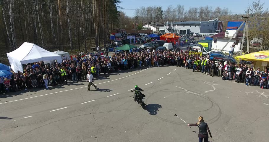 aerial motorcycle on the race track