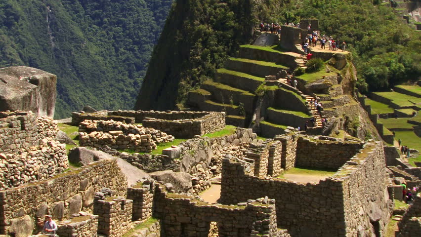 Tourists in Machu Picchu, Peru