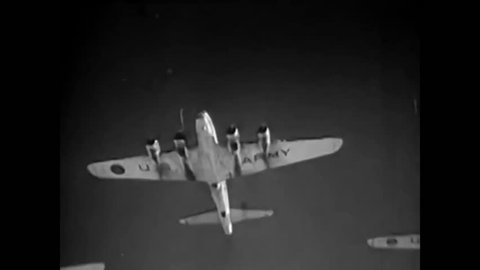 1940s: In the opening scene from a 1940s film about B-17 Airplanes, known as 'Flying Fortresses