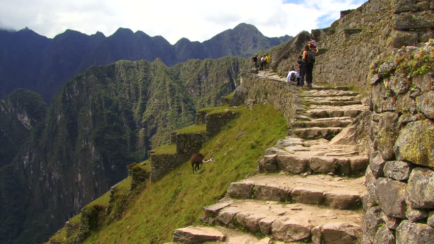 Tourists in Machu Picchu, Peru