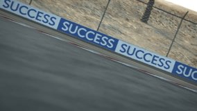 Formula One race car on desert circuit - finish line - high quality 3d animation - see clip id 1028788373 for new and improved 4K version