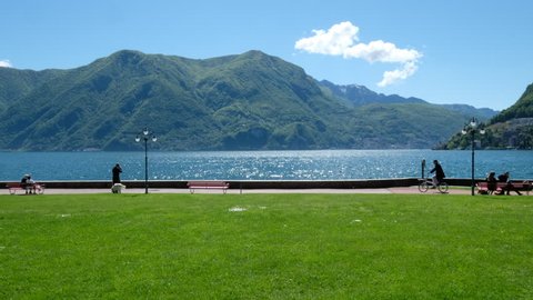 Lugano, Switzerland. Lake panorma.