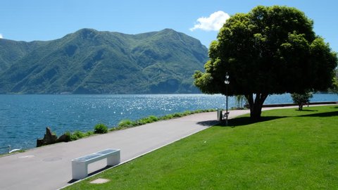 Lugano, Switzerland. Lake panorma.