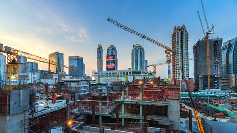 4K.Time lapse construction site in bangkok Thailand
