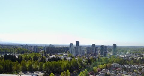 Aerial drone footage of City Skyline  4K