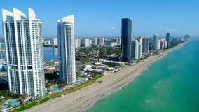 Aerial video of the Sunny Isles Beach Fishing Pier Newport