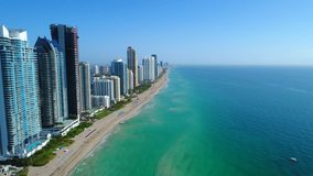 Aerial helicopter tour of Sunny Isles Beach Florida