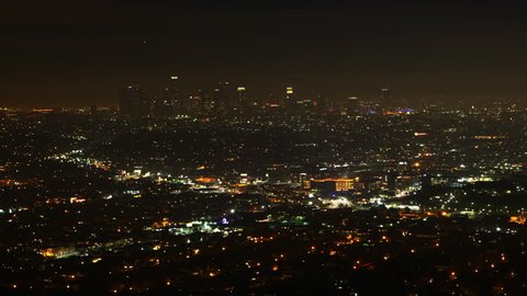 4K UltraHD Timelapse night view of Los Angeles, California