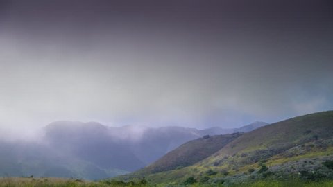 Malibu Mountains Time lapse Clouds and Mist with a touch of fog 4k