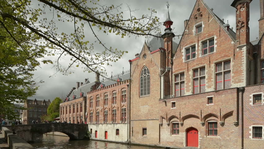 Historical building and houses of Bruges ( or Brugge ) city, Belgium