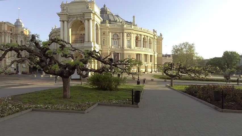 Aerial view of Odessa Opera house in Ukraine