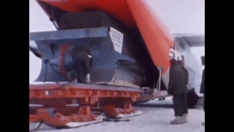 1960s: A giant snowplow works to help build the Byrd research station in Antarctica in the 1960s.